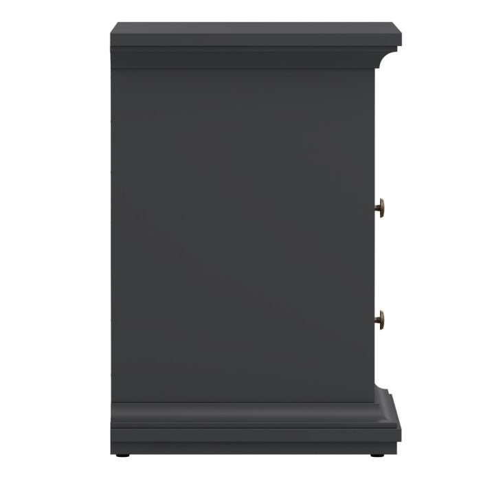 Chatsworth 2 Drawer Bedside In Matt Grey