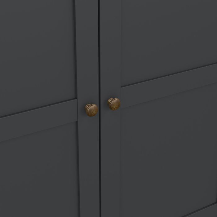 Chatsworth Wardrobe with 4 Doors and 2 Drawers in Matt Grey