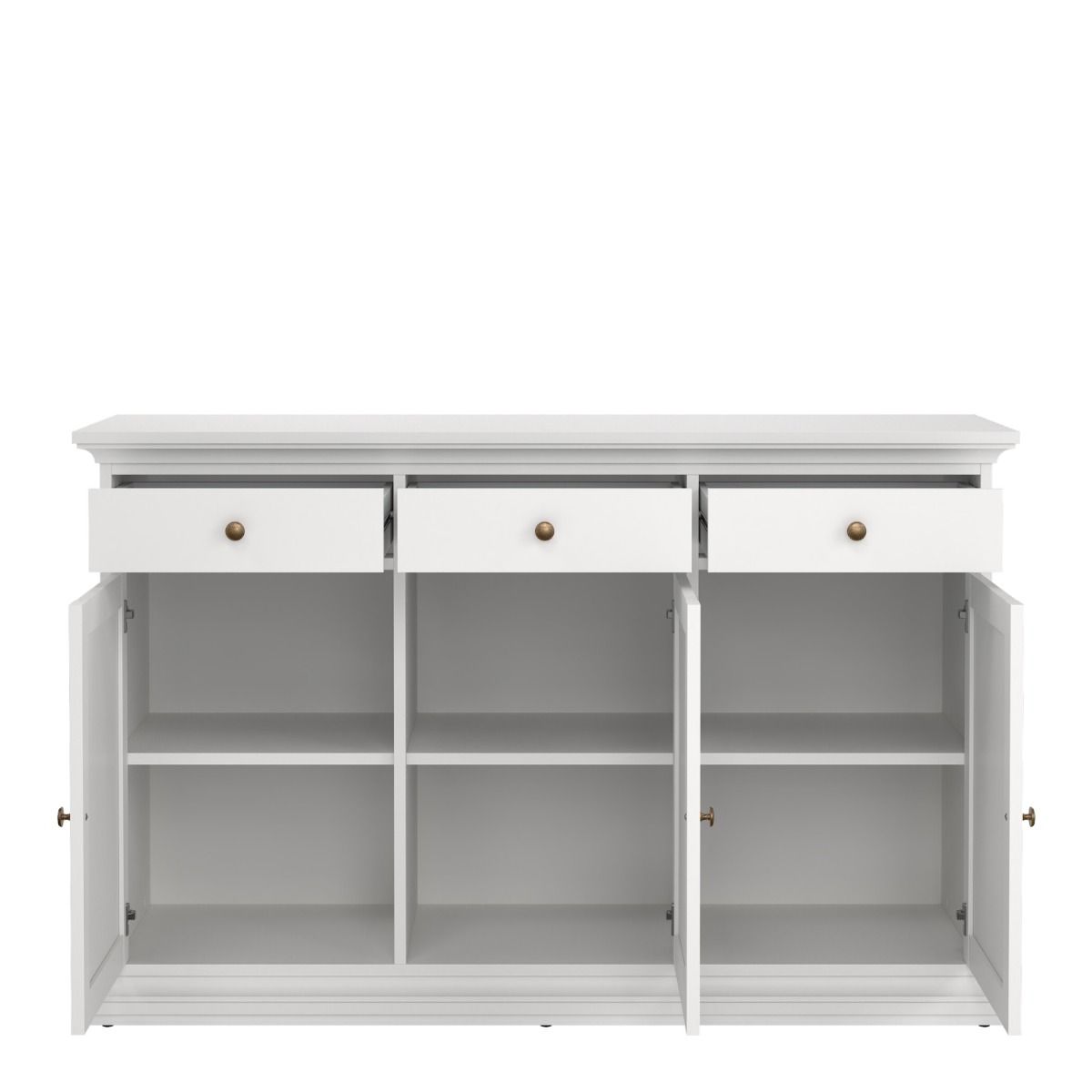 Chatsworth Sideboard with 3 Doors and 3 Drawers in White