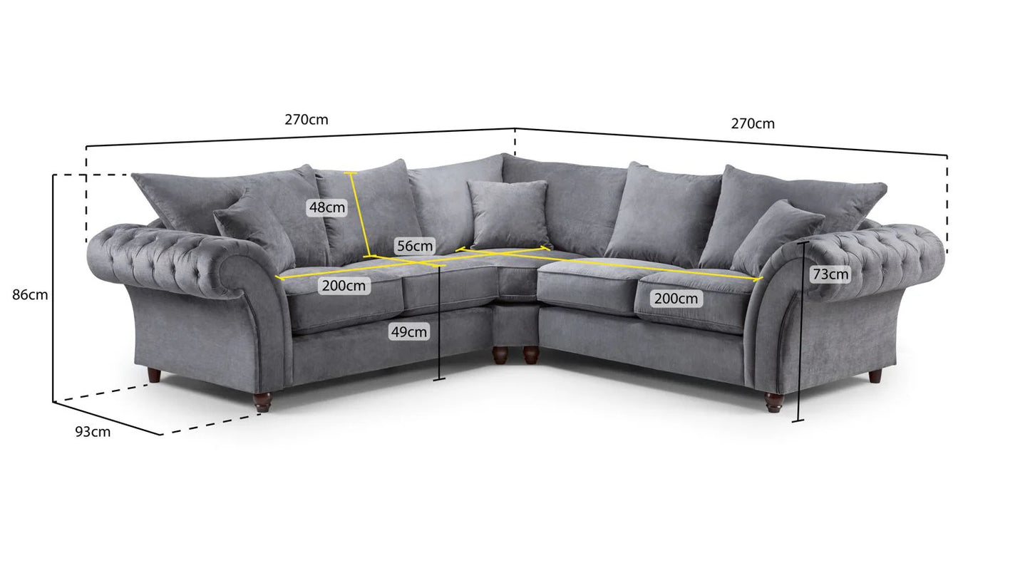 Windsor Fullback Sofa Stone Large Corner