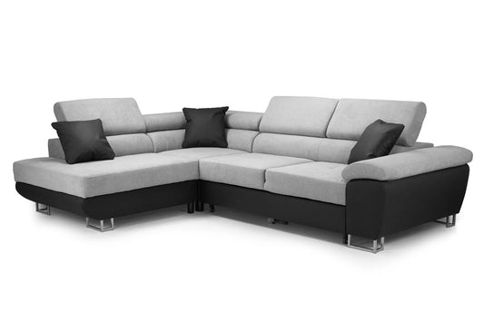 Anton Sofabed Black/Grey Left Hand Facing Corner