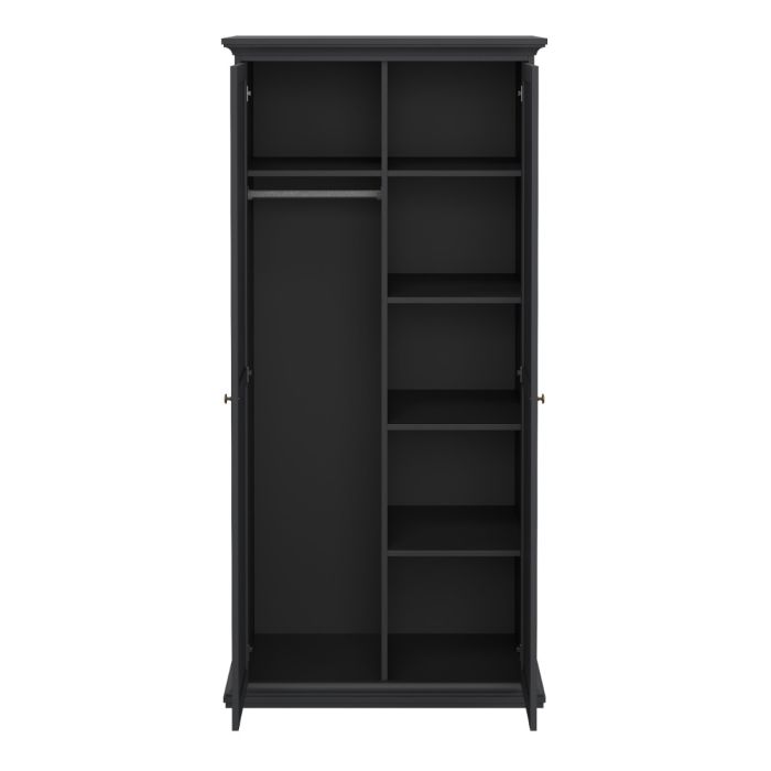 Chatsworth 2 Door Wardrobe In Matt Grey