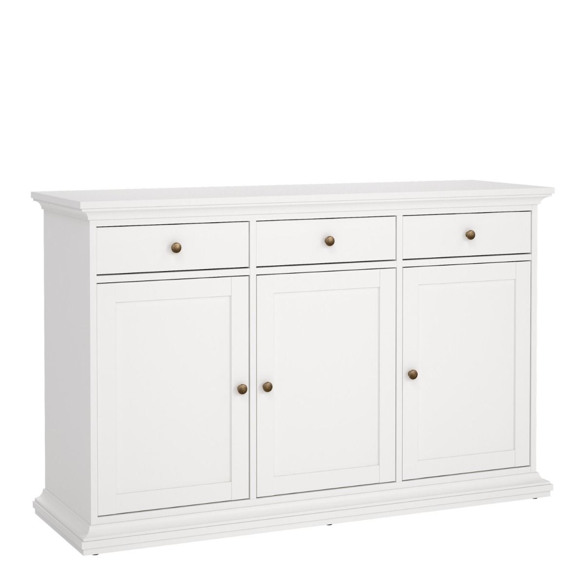 Chatsworth Sideboard with 3 Doors and 3 Drawers in White
