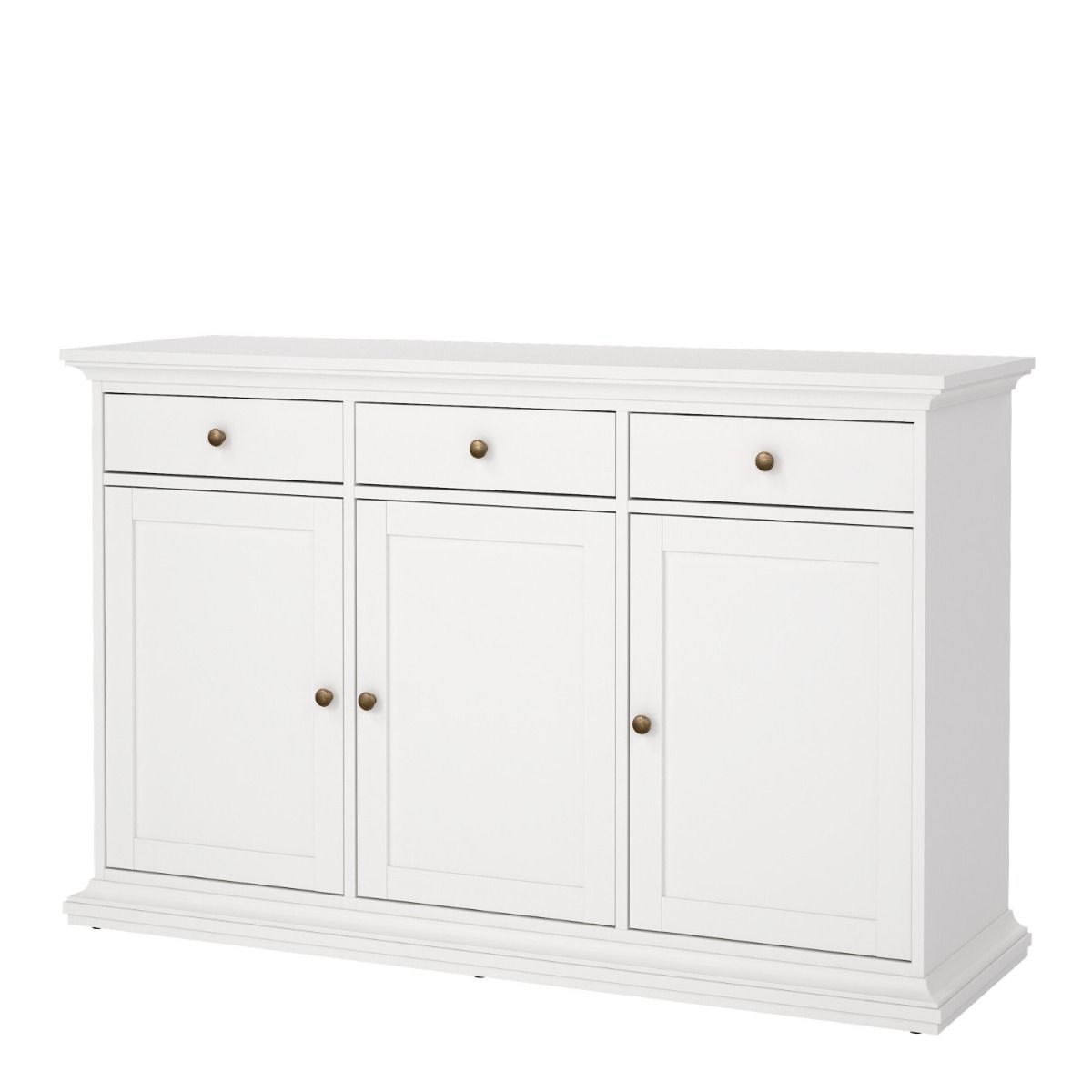 Chatsworth Sideboard with 3 Doors and 3 Drawers in White