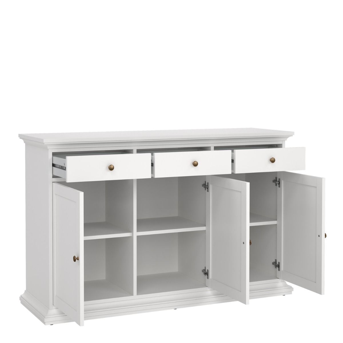 Chatsworth Sideboard with 3 Doors and 3 Drawers in White