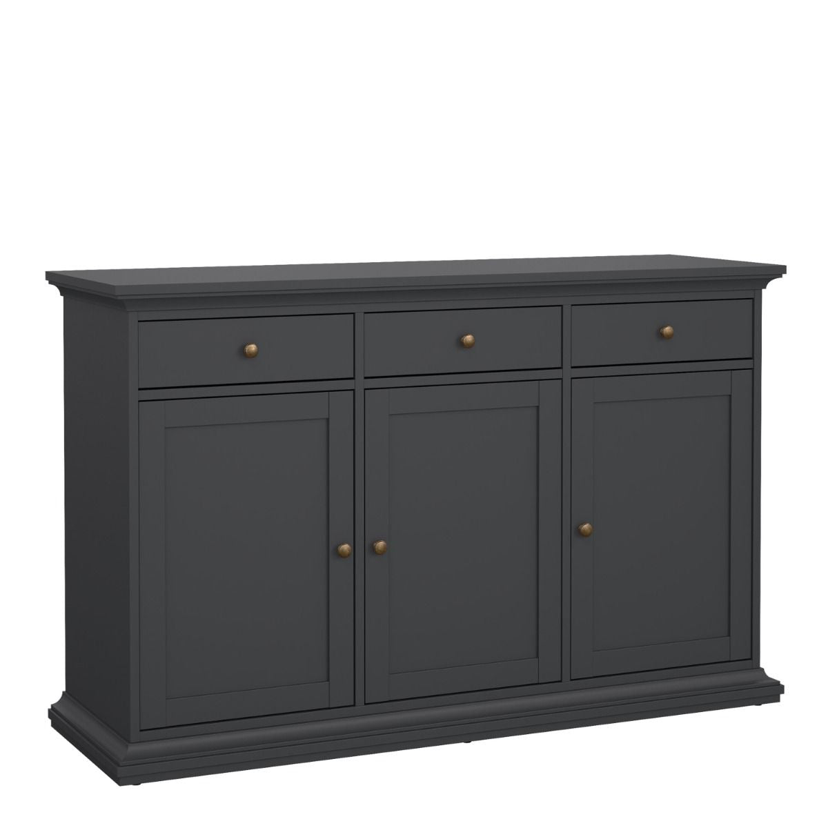 Chatsworth Sideboard with 3 Doors and 3 Drawers in Matt Grey