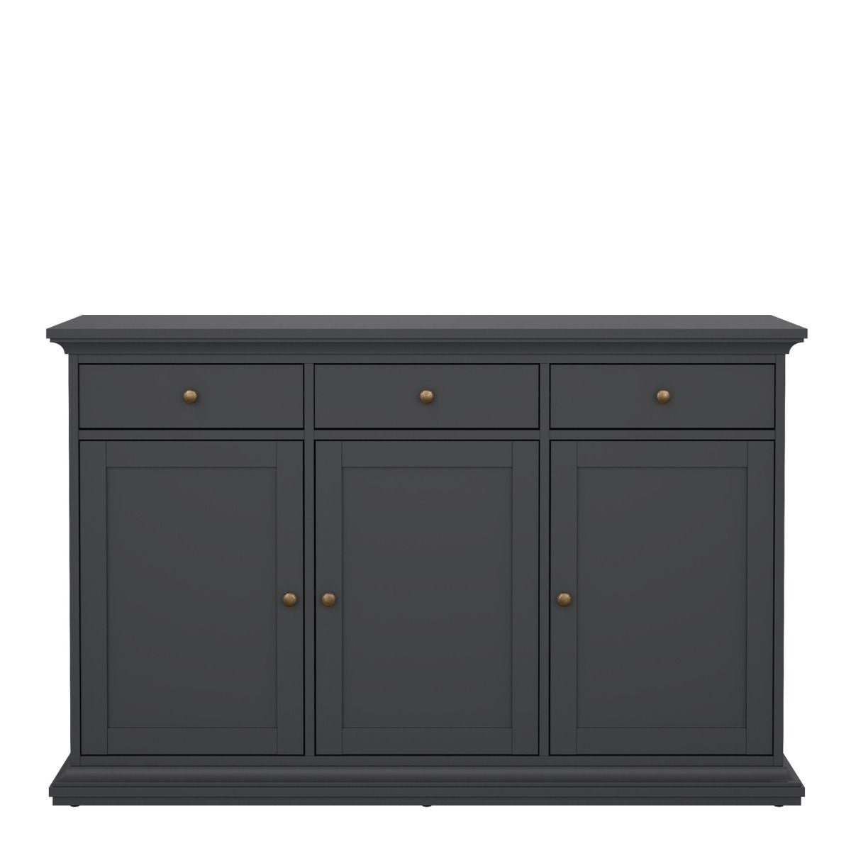 Chatsworth Sideboard with 3 Doors and 3 Drawers in Matt Grey