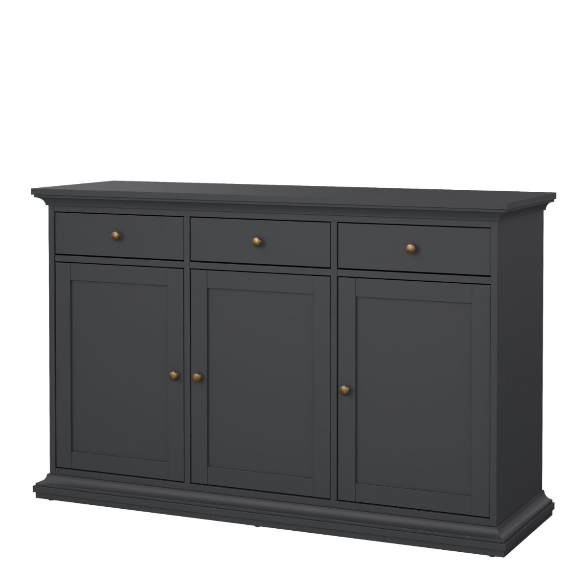 Chatsworth Sideboard with 3 Doors and 3 Drawers in Matt Grey