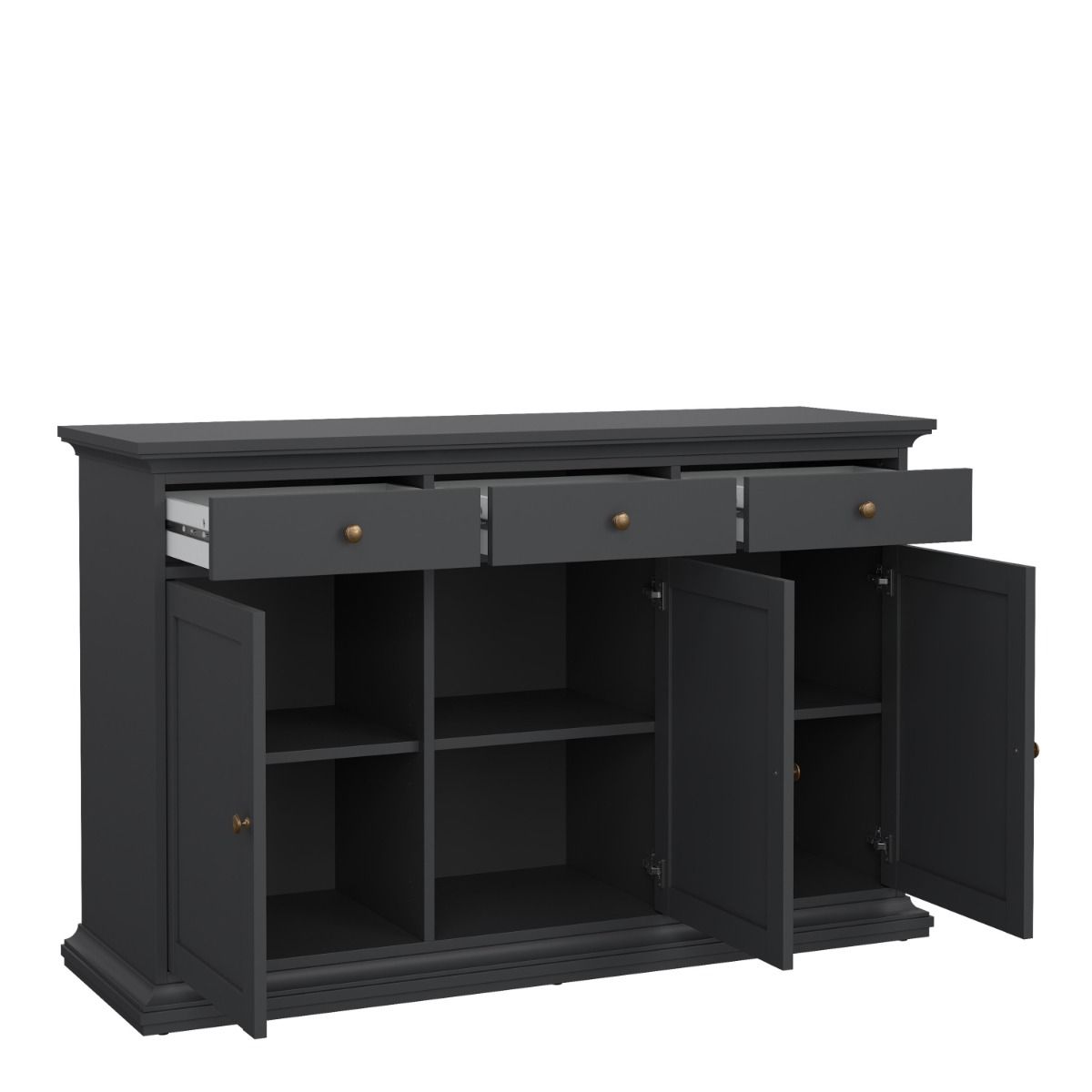 Chatsworth Sideboard with 3 Doors and 3 Drawers in Matt Grey