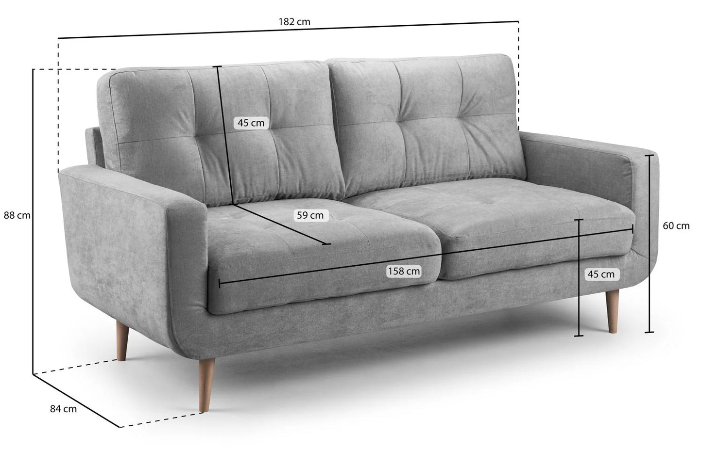 Aurora 2 Seater Sofa Grey