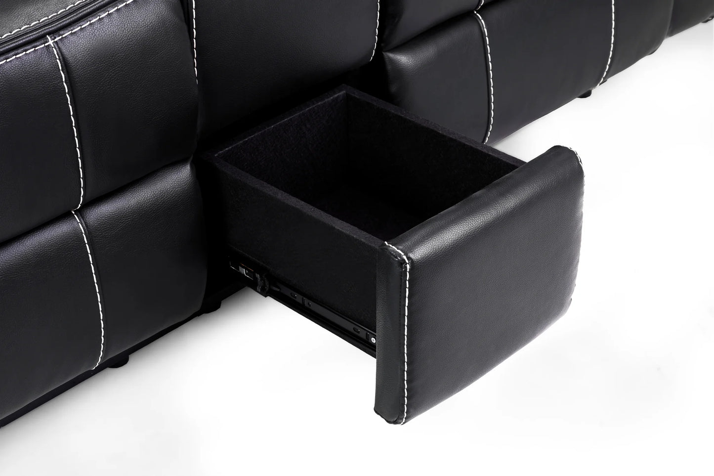 Black Leather Harold Tech Electric Reclining 2 Seater Sofa