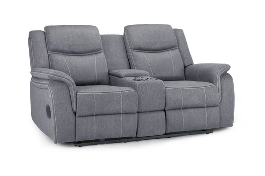 Grey Fabric Harold Tech Electric Reclining 2 Seater Sofa