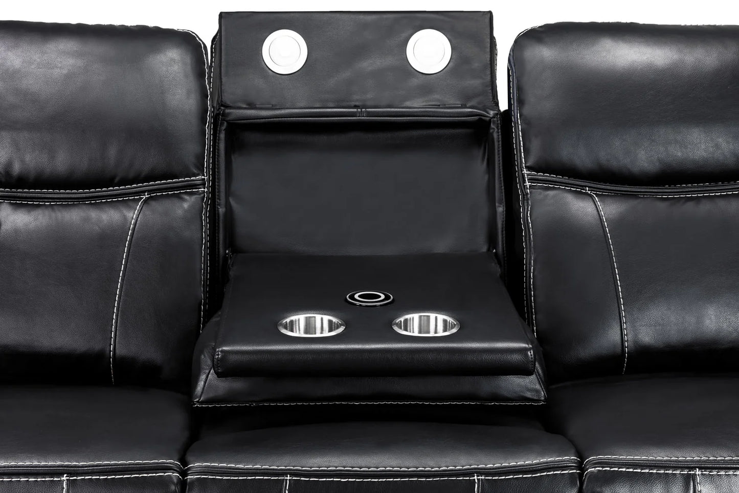 Black Leather Harold Tech Electric Reclining 3 Seater Sofa