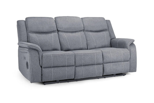 Grey Fabric Harold Tech Electric Reclining 3 Seater Sofa