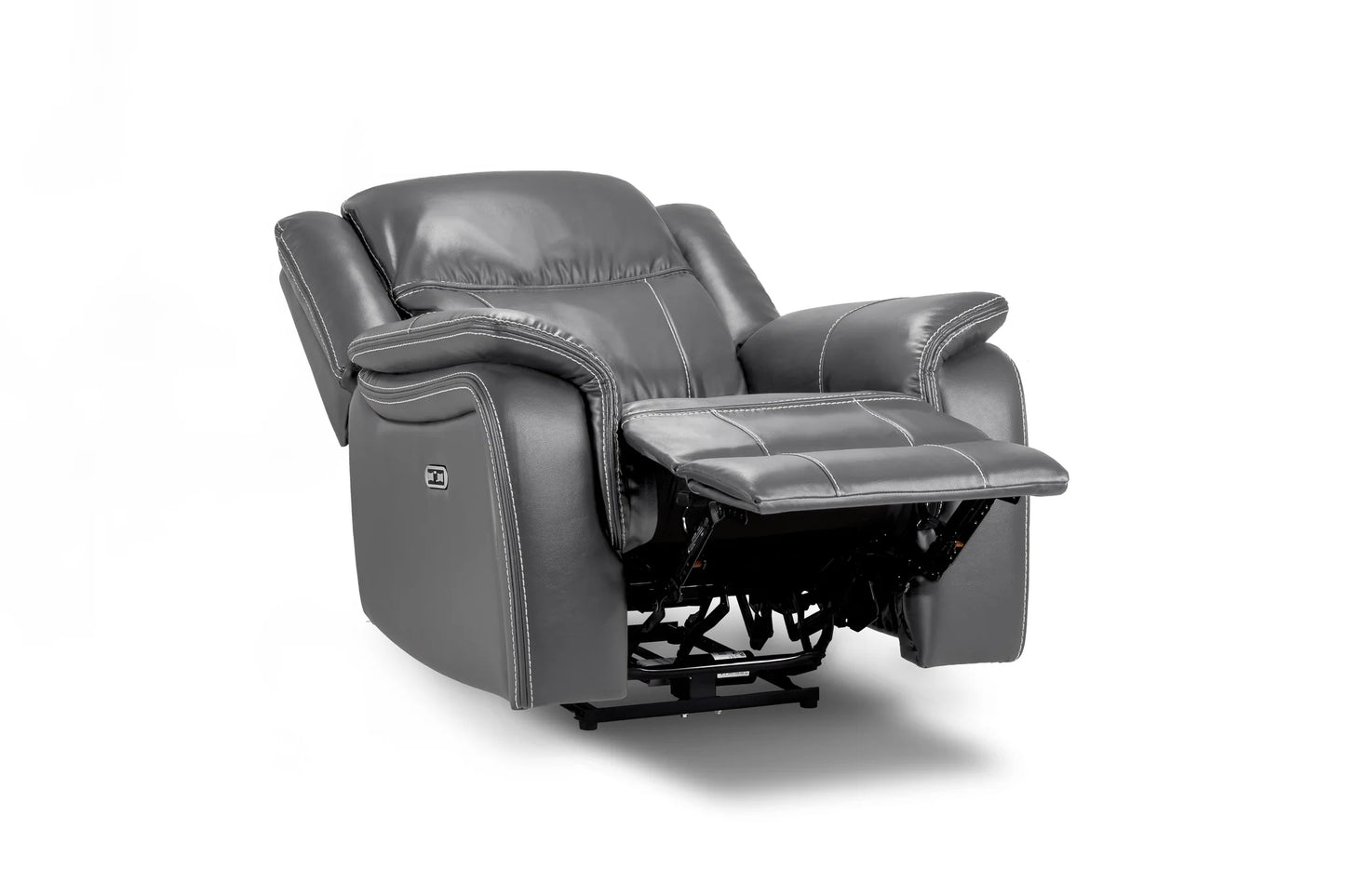 Grey Leather Harold Tech Electric Reclining Armchair