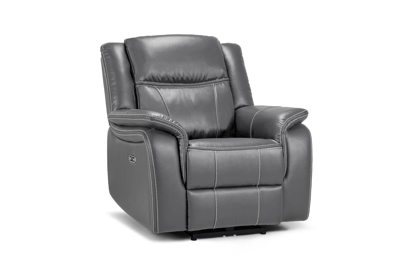 Grey Leather Harold Tech Electric Reclining Armchair